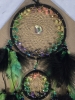 New | Dream Catcher With Colourful Beads & Black & Green Feathers | Measures 21" Long - 2