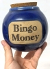 Cobalt Blue Muddy Waters Pottery Bingo Money Coin Bank | 5" Tall - 2