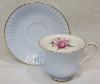 Paragon Light Blue Gold trim with Orchid Accent Cup & Saucer . Both Ring True , No chips or cracks - 2