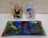 Mickey Mouse & Shrek Glasses plus Home Decor Art Glass Tray . Tray measures 9.5"×4 3/4" . No chips or cracks