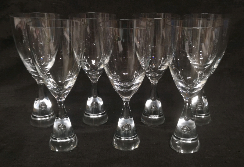 7 Holmegaard Wine Glasses Princess Pattern 8.25" Tall