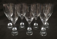 7 Holmegaard Wine Glasses Princess Pattern 8.25" Tall