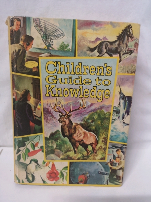 Vintage Hardcover Children's Guide to Knowledge Book + French Flash Cards