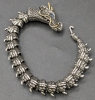 Incredible Articulated Ouroboros Dragon Bracelet with Blue Glass Rhinestone Eyes | 8" Long - 4