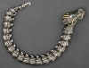 Incredible Articulated Ouroboros Dragon Bracelet with Blue Glass Rhinestone Eyes | 8" Long - 7