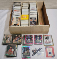 MLB Baseball & NHL Hockey Trading Card Singles in Quad Long Box . Includes Patch Cards , Refractors , Rookies . Majority are Baseball Trading Cards