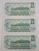 1973 Canadian Bank of Canada One Dollar Bank Notes , Consecutive Serial Numbers . All Excellent Condition and Appear Uncirculated - 2