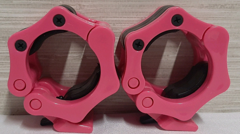 New 2pcs Pink Barbell Clamps for Lifting