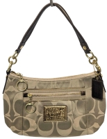 COACH Poppy Beige Signature Jacquard Handbag Shoulder Bag | #F20044 | 2.25" x 11.5" x 7.5" Tall, 7.5" Strap Drop