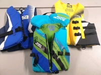 3 Life Jackets - 2x Fluid Adults sz L/XL & Medium+ Youth Body Glove