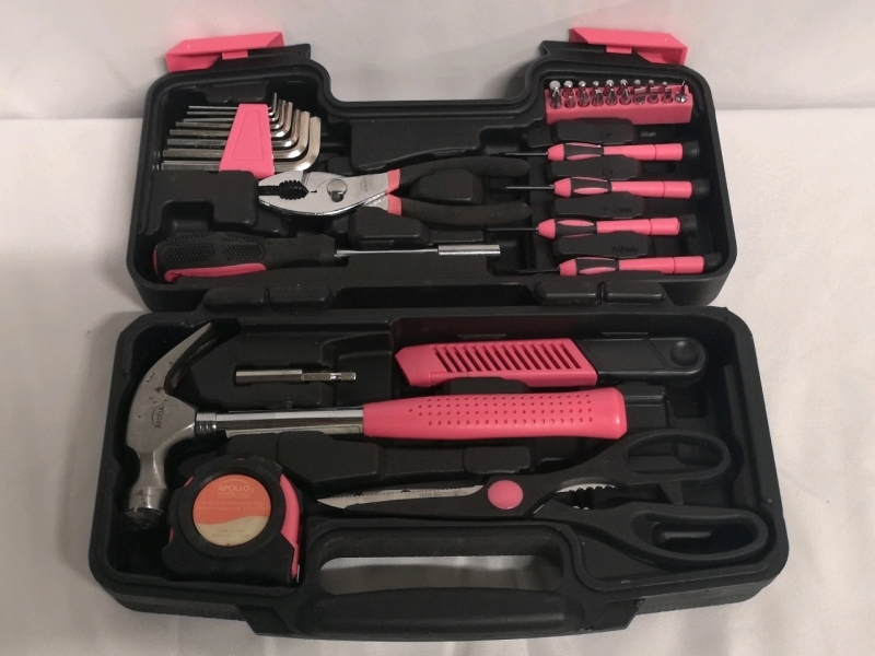 Apollo Pink Handle Tool Set in Case