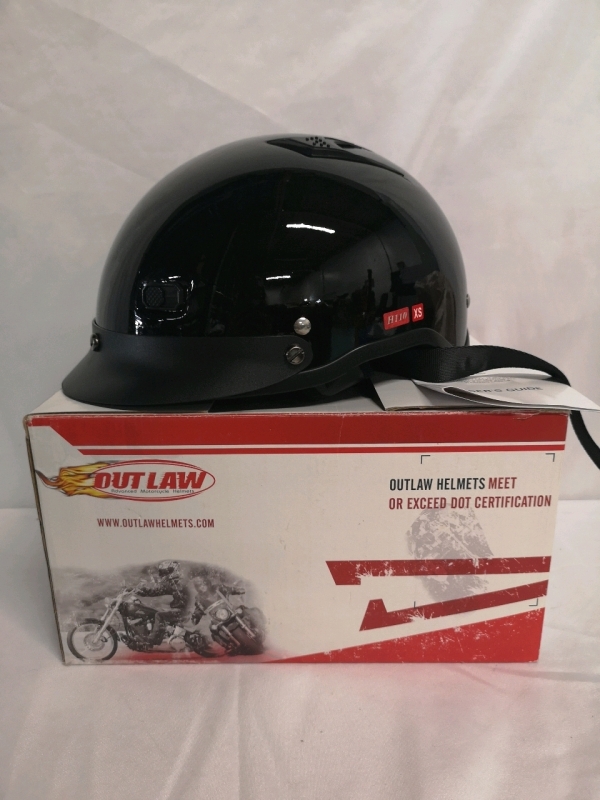 New Outlaw Motorcycle Helmet sz XS- Dot Certified Model V500