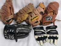 5 Baseball Gloves (Wilson, Franklin, Cooper, Rawlings+) & Rawlings Women's Golf Gloves sz Large