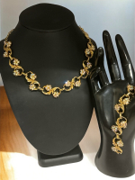 Vintage AB Rhinestone Set Necklace and Bracelet