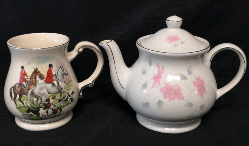 Vintage Sadler Teapot 6.5" Tall & Large Mug 5.25" Tall - Made In England