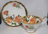 Queen Anne Yellow Rose w/Gold Trim Cup & Saucer . Both Ring True . No chips or cracks , some minor wear to gold trim - 2