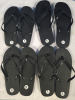 25+ Pairs | Lot Of Assorted Plain Black Flip Flops | Size Ranging From Small ( 5-6 ) - Extra Large ( 9-10 ) | Bin Of Flip Flops Measures 23.5" X 18" x 18" ( Bin Is Rougly ¾ Full - 2