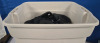 25+ Pairs | Lot Of Assorted Plain Black Flip Flops | Size Ranging From Small ( 5-6 ) - Extra Large ( 9-10 ) | Bin Of Flip Flops Measures 23.5" X 18" x 18" ( Bin Is Rougly ¾ Full - 3