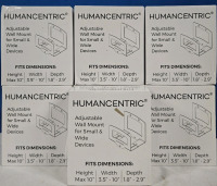 19 New Boxed | Humancentric Adjustable Wall Mount For Small & Wide Devices | See Photos For Measurements | * Vendor Lot Retails For $532 Or $28 Each *