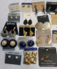 33prs. Assorted Pierced Earrings Sets on Earring Backs with Jewelry Box . - 2