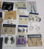 33prs. Assorted Pierced Earrings Sets on Earring Backs with Jewelry Box . - 3