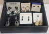 33prs. Assorted Pierced Earrings Sets on Earring Backs with Jewelry Box . - 4