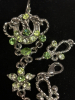 Fantastic Peridot Rhinestone Leverback Earrings Bracelet Set - 6