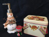 Christmas Decor Lot - Angel, Tin, Soap Dispenser, Matches + Pictures - 5