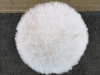 Fluffy White Foot Stool 12" Diameter & 13.5" Tall - 2