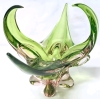 Astoundingly Beautiful Large Maison Gustav-Style Electric Green & Soft Rose Pink Stretched Art Glass Centerpiece | 20.75" x 8.25" x 9" Tall - 5