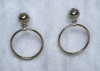 Italy Dyadema 925 Sterling Silver Pierced Hoop Earrings Signed - 3