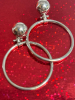 Italy Dyadema 925 Sterling Silver Pierced Hoop Earrings Signed - 6