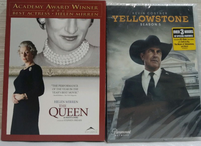 Two (2) New TV Show & Movie DVDs "The Queen" & "Yellowstone"