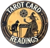 New Witchy "Tarot Card Readings" Tin Metal Sign | 7.75" Diameter