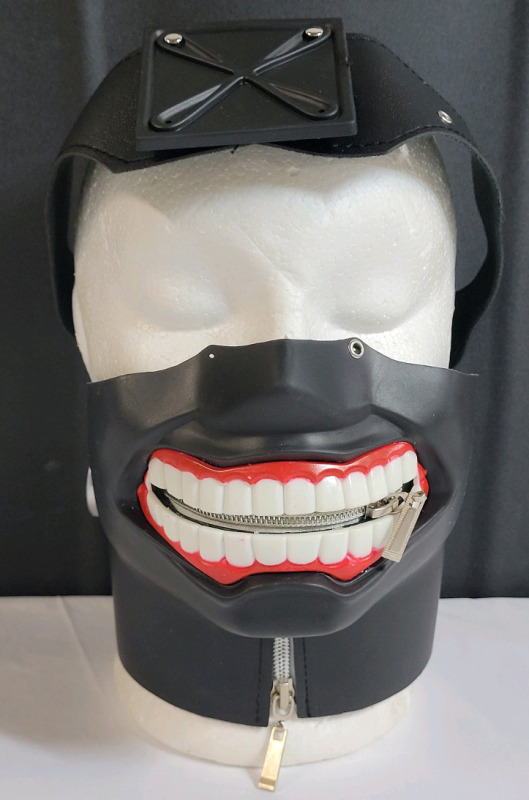 New - Anime Tokyo Ghoul Kaneki Ken Cosplay Black Rubber Mask Halloween Prop