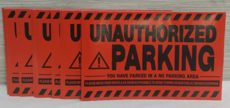 24 New Unauthorised Parking Tags