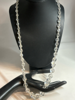 Sterling Clasp Spectacular Rock Faceted Crystal Graduating Necklace