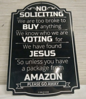New 12x8" "No Soliciting" Metal Sign