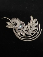 EMBY Stunning Sterling Rhinestone Brooch