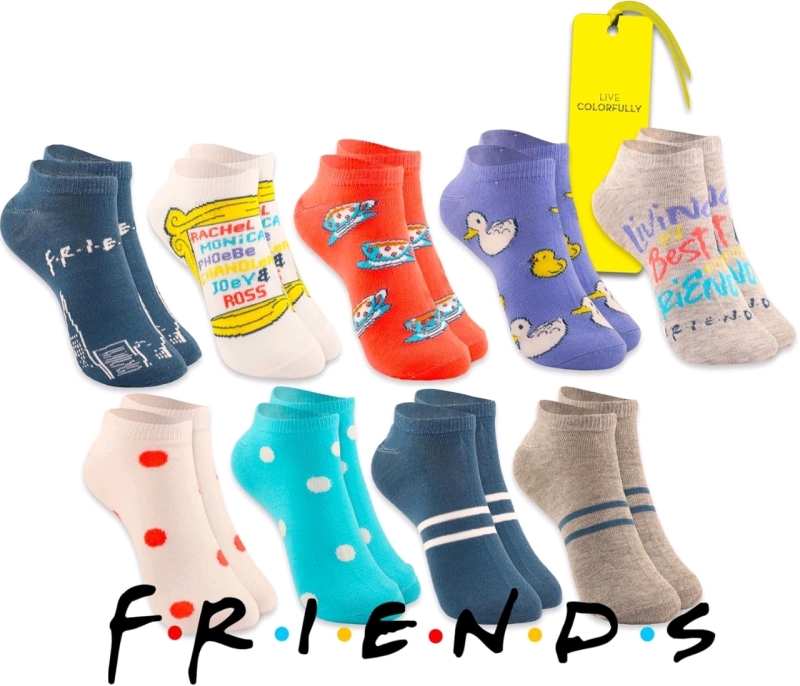 New Size 4-10 | 9 Pairs of New F•R•I•E•N•D•S The Television Series Low-Cut Socks