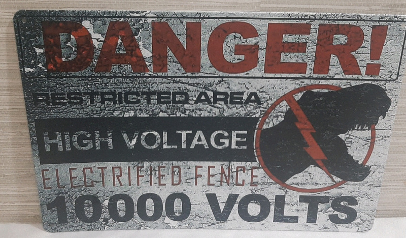 New "High Voltage" Metal Sign - 12" X 8"