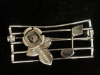 925 Sterling Silver Music Note Brooch Signed Puff Heart Cross Earrings - 3