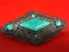 Peking Glass Czech Filigree Large Brooch Antique - 2