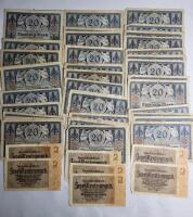 German 20 Mark Reichsbanknote , 40+ Bank Notes