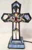 New River of Goods 3D Tiffany-Inspired Stained Glass Cross Table Lamp | 8.25" x 4.8" x 13" Tall - 2