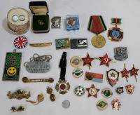 Vintage Canadians & Russia Pins , Medals , Cufflinks , Badges .