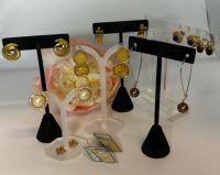 Elegant Pierced Earrings Assortment in Gold Tone