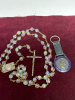 Saint Christopher Enamel Medallion Key Chain Crystal Rosary