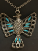 Southwest Style Jewelry Eagle and Needle point Burst Necklaces Earrings in faux Turquoise - 4