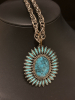 Southwest Style Jewelry Eagle and Needle point Burst Necklaces Earrings in faux Turquoise - 5